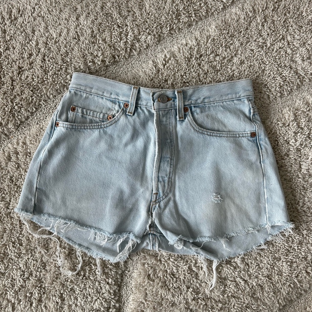 Levi’s Distessed Blue Denim Women Shorts